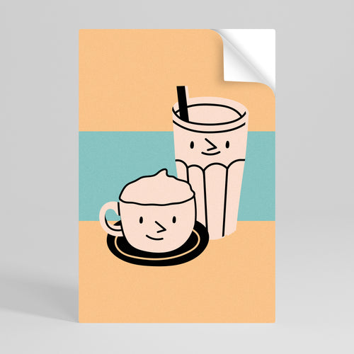 COFFEE PLEASURES Självhäftande Vertikal Poster
