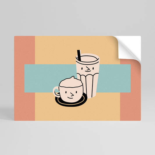 COFFEE PLEASURES Póster adhesivo horizontal