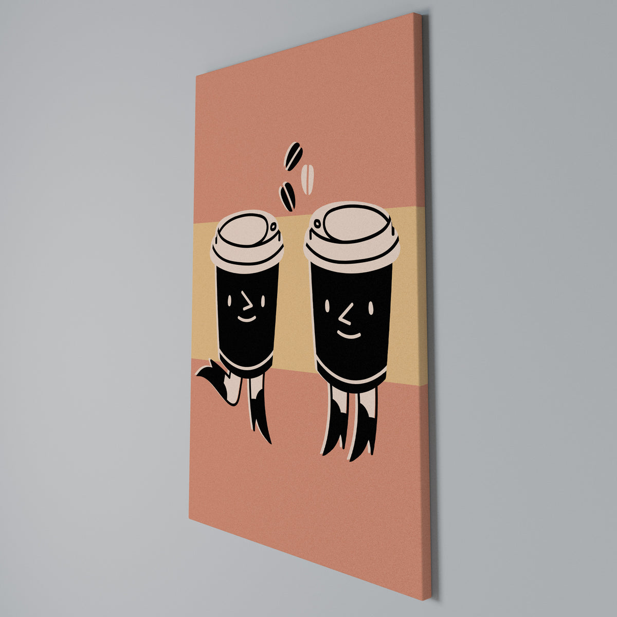 JOYFUL COFFEE Κατακόρυφος Πίνακας σε Καμβά