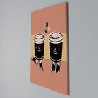 JOYFUL COFFEE Κατακόρυφος Πίνακας σε Καμβά