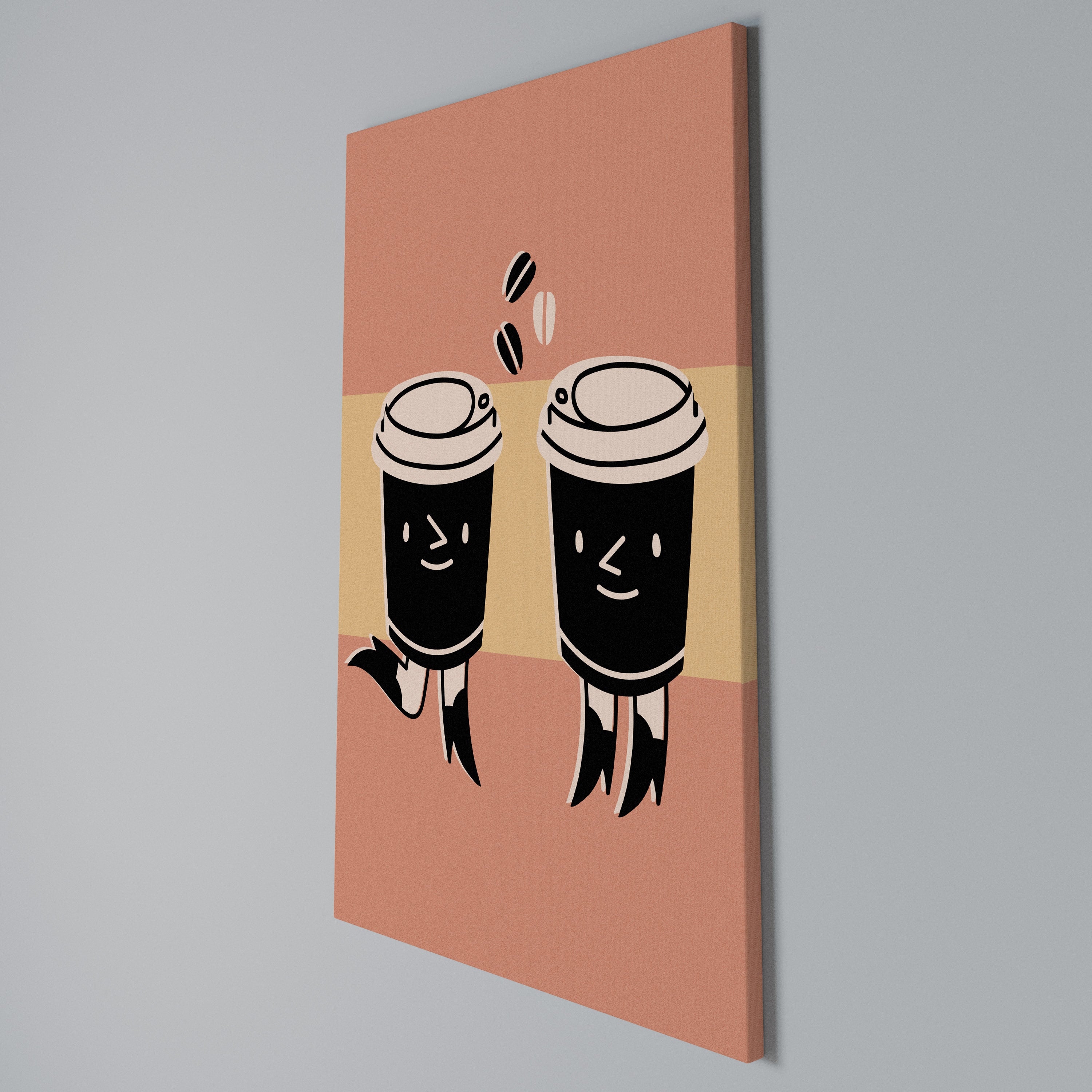JOYFUL COFFEE Vertical Canvas Print