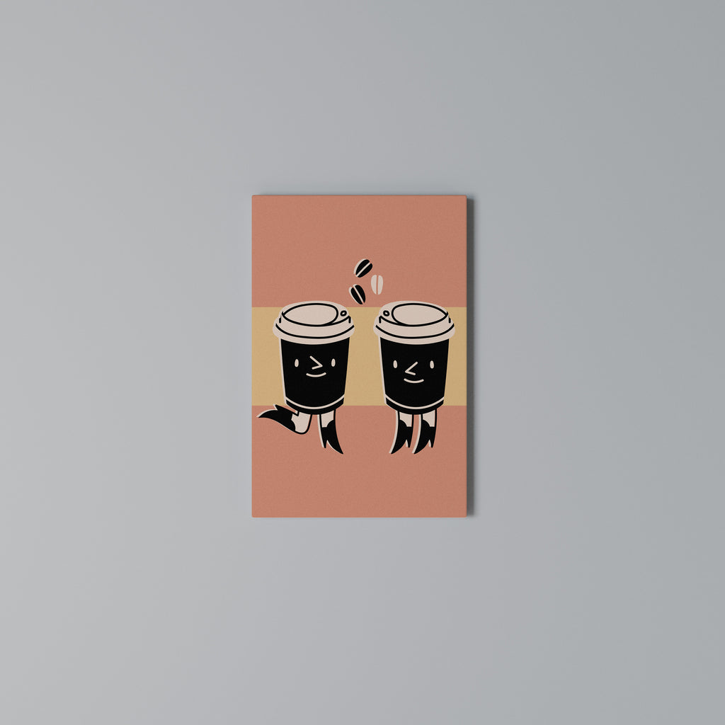 JOYFUL COFFEE Κατακόρυφος Πίνακας σε Καμβά