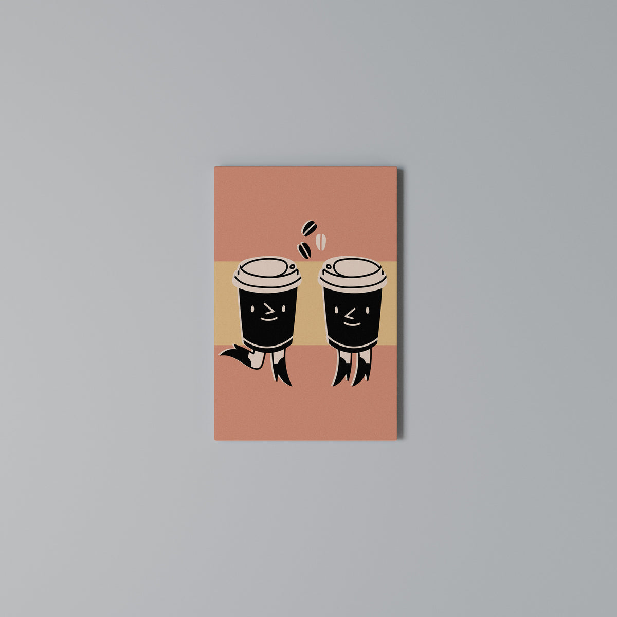JOYFUL COFFEE Κατακόρυφος Πίνακας σε Καμβά