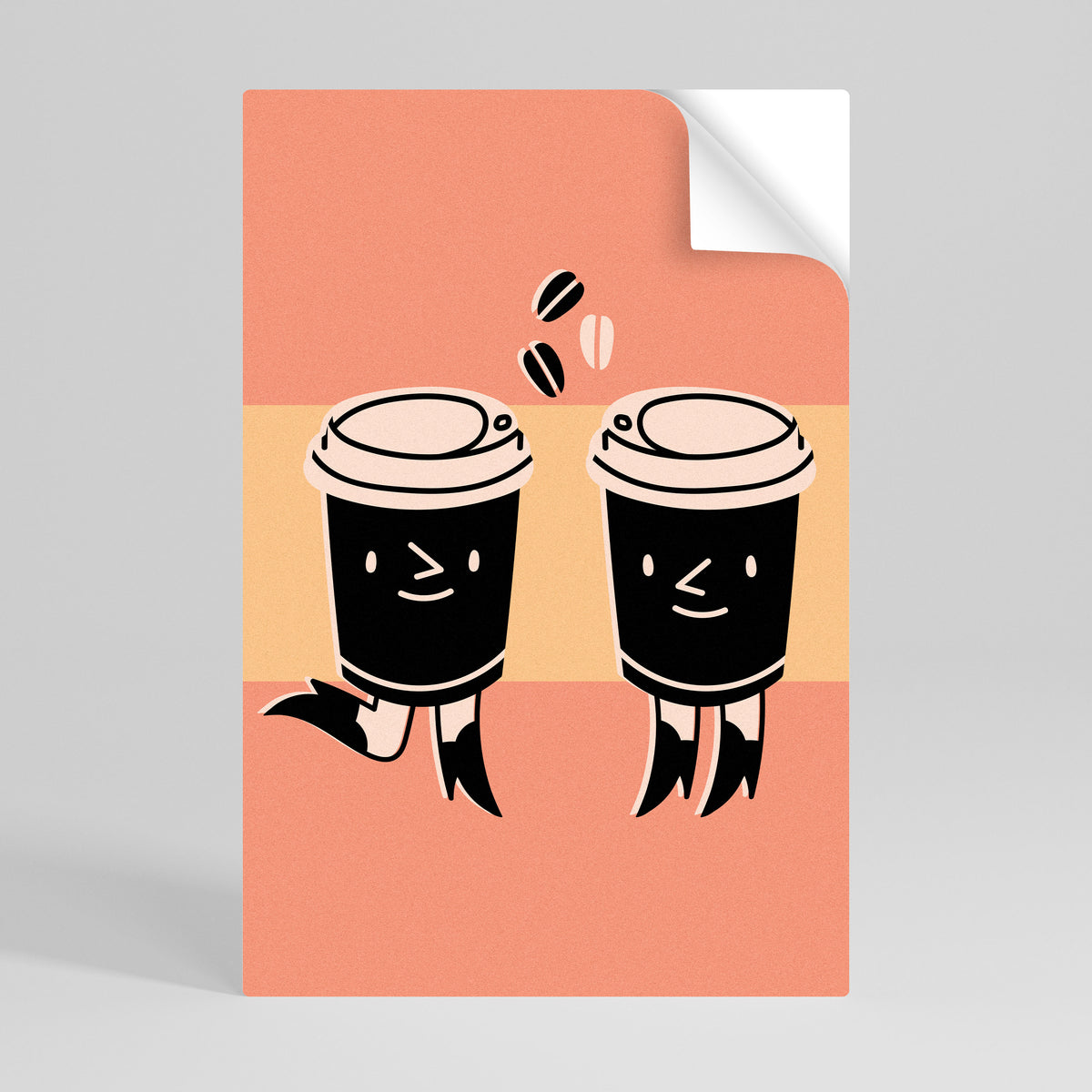 JOYFUL COFFEE Αυτοκόλλητη Αφίσα κάθετη