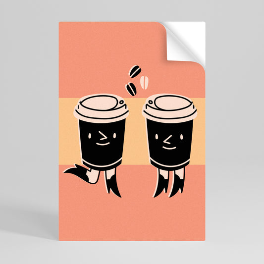 JOYFUL COFFEE Svislý samolepicí plakát