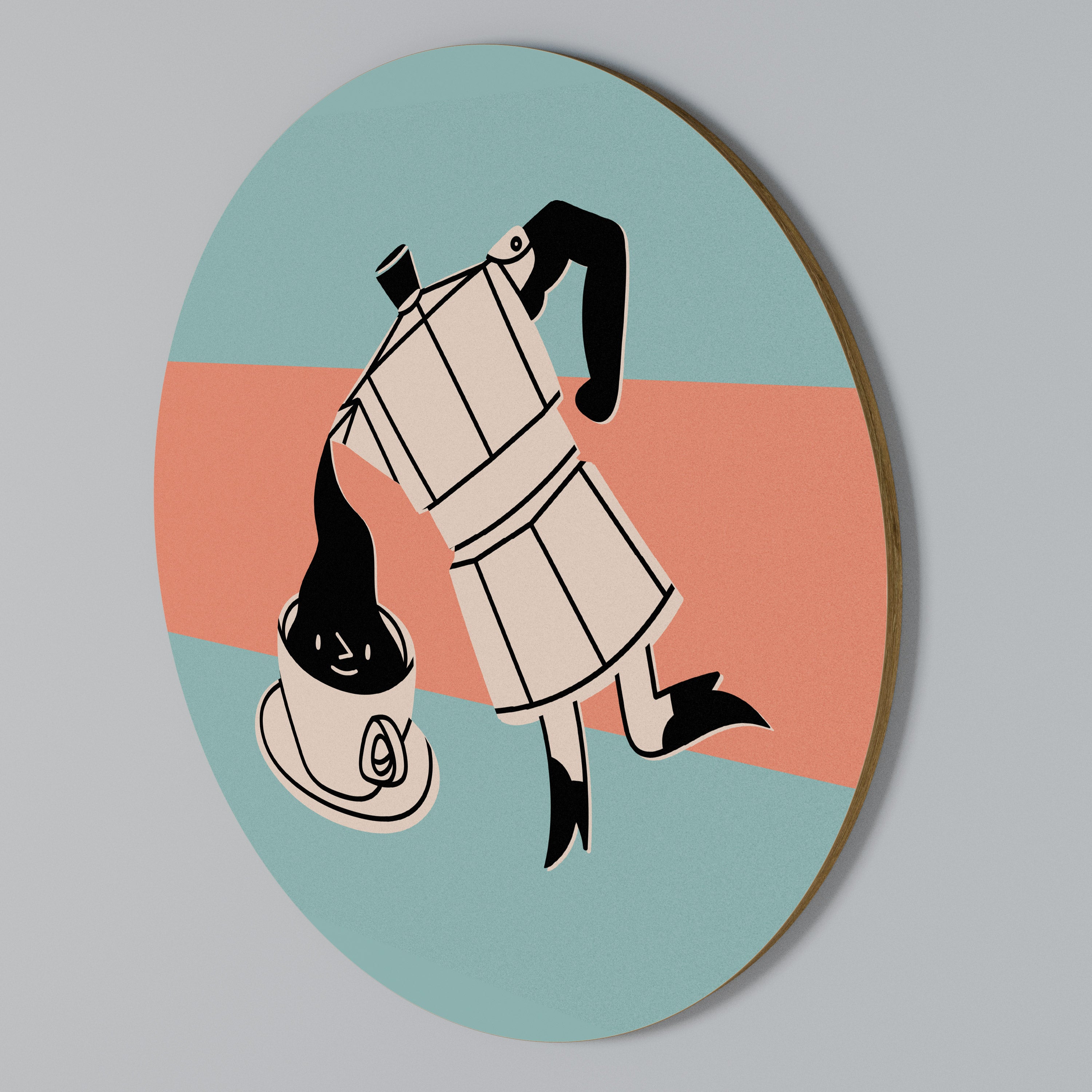 POWER ESPRESSO Round Wall Art