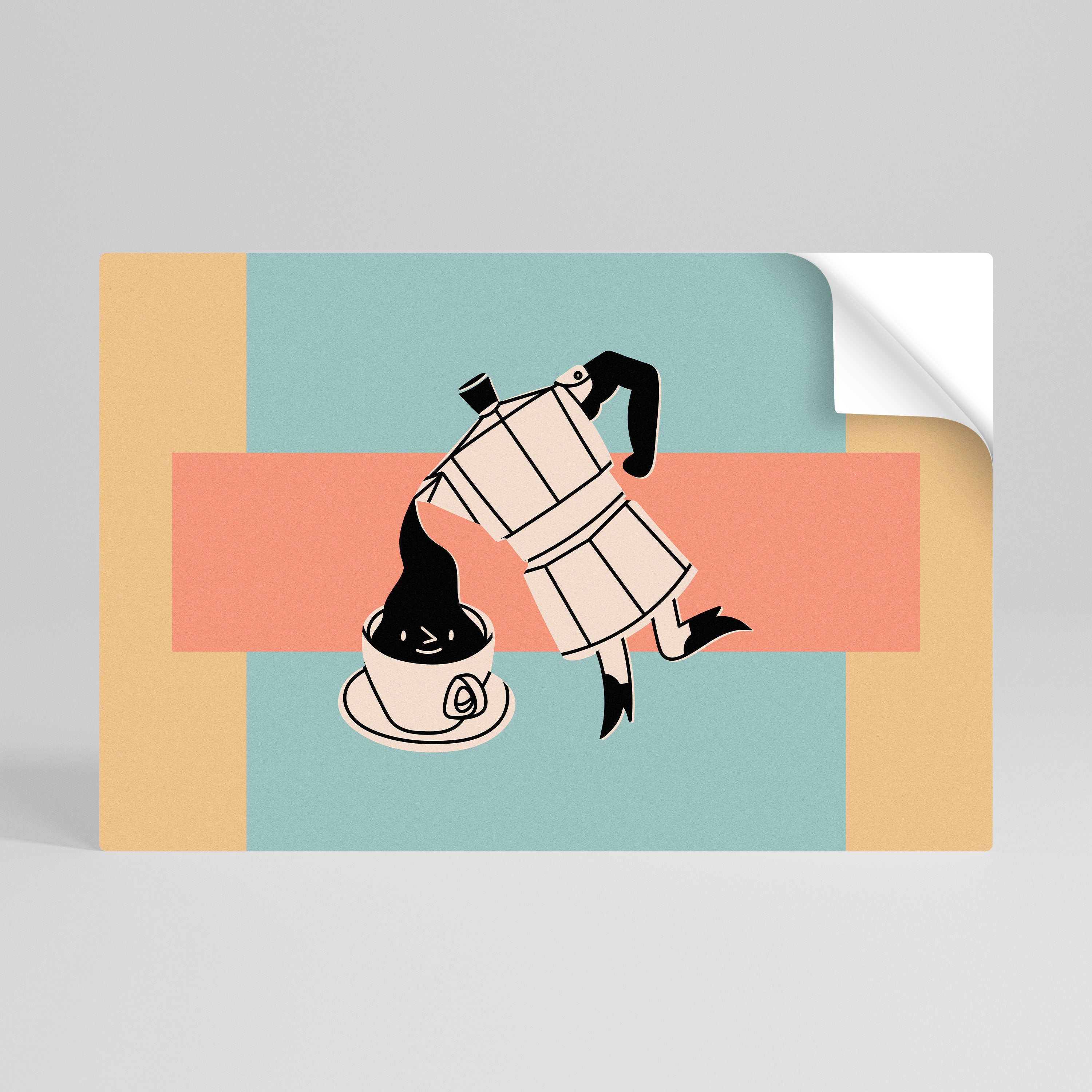 POWER ESPRESSO Póster adhesivo horizontal