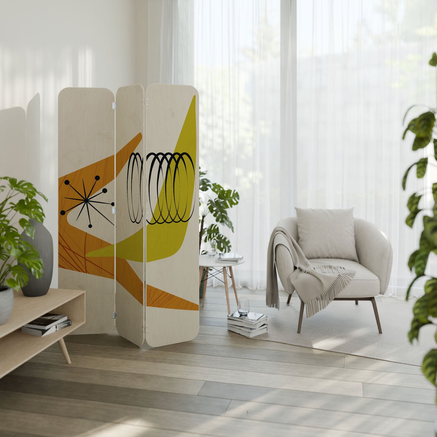 MAGNETIC HIT 3-Panel Plywood Room Divider