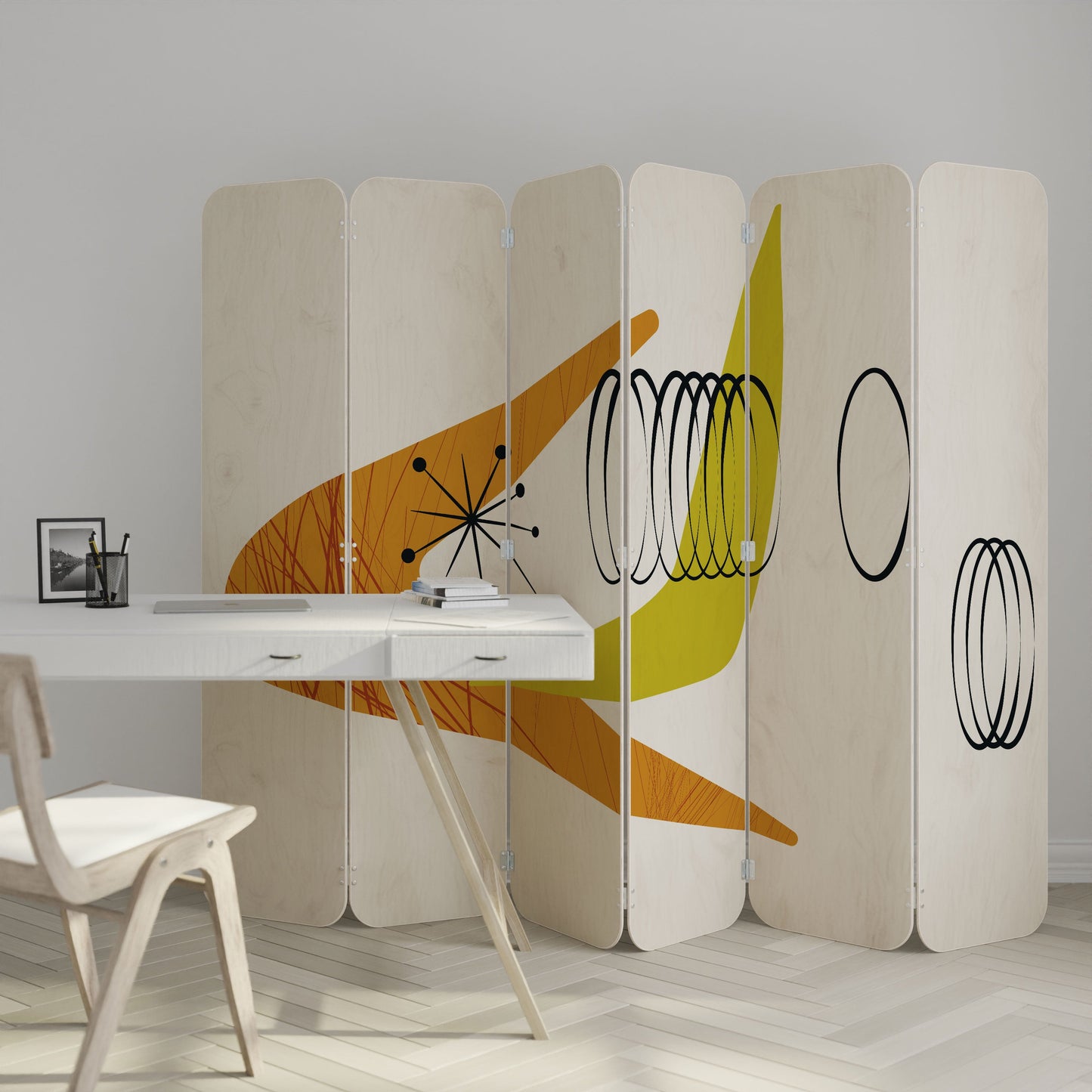 MAGNETIC HIT 6-Panel Plywood Room Divider