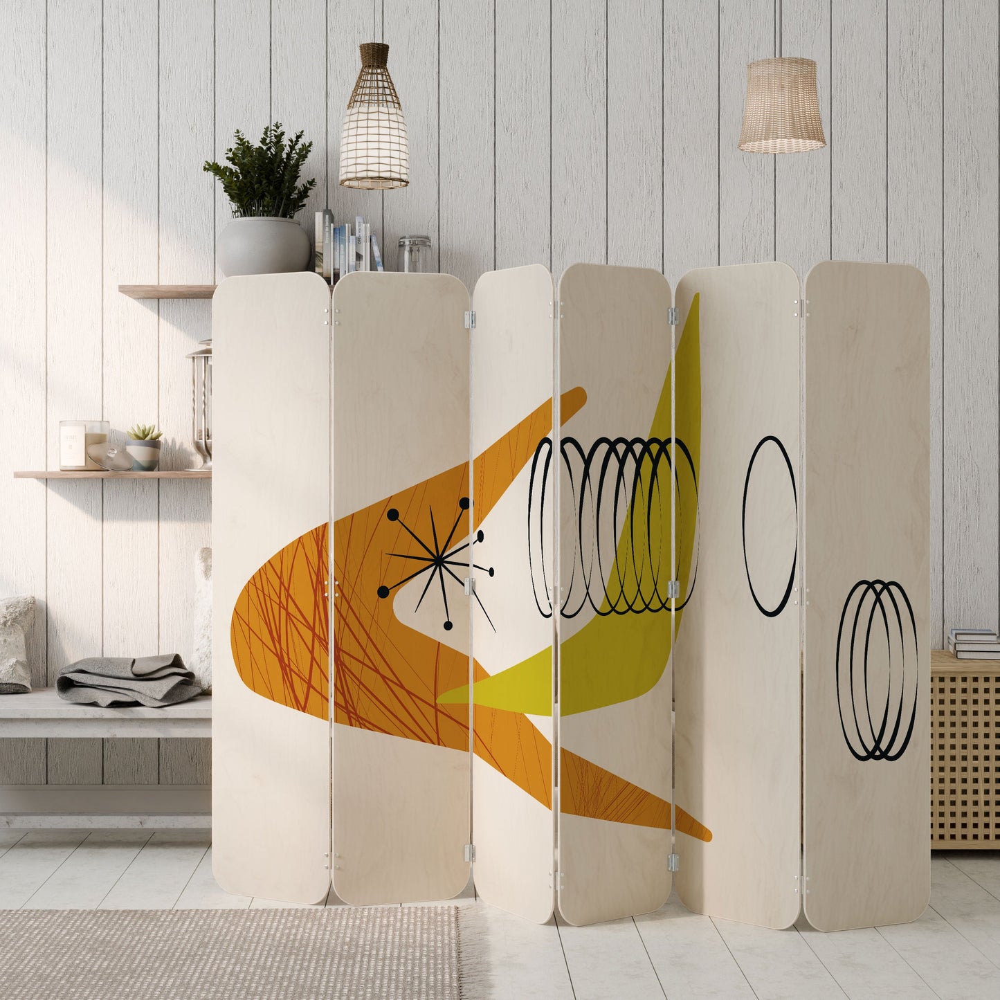 MAGNETIC HIT 6-Panel Plywood Room Divider