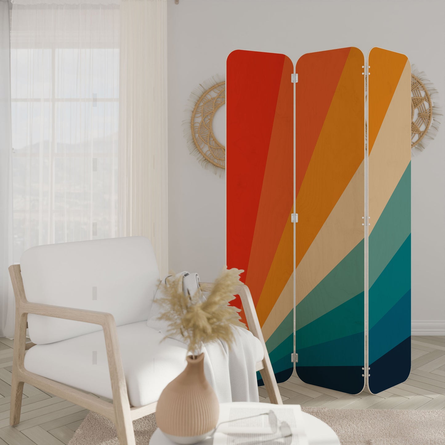 PRISM CONCUSSION 3-Panel Plywood Room Divider