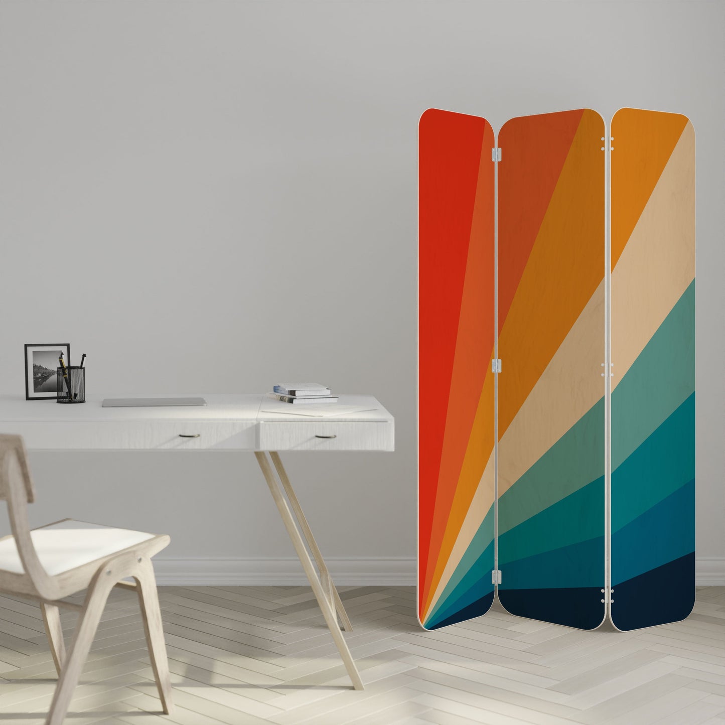 PRISM CONCUSSION 3-Panel Plywood Room Divider