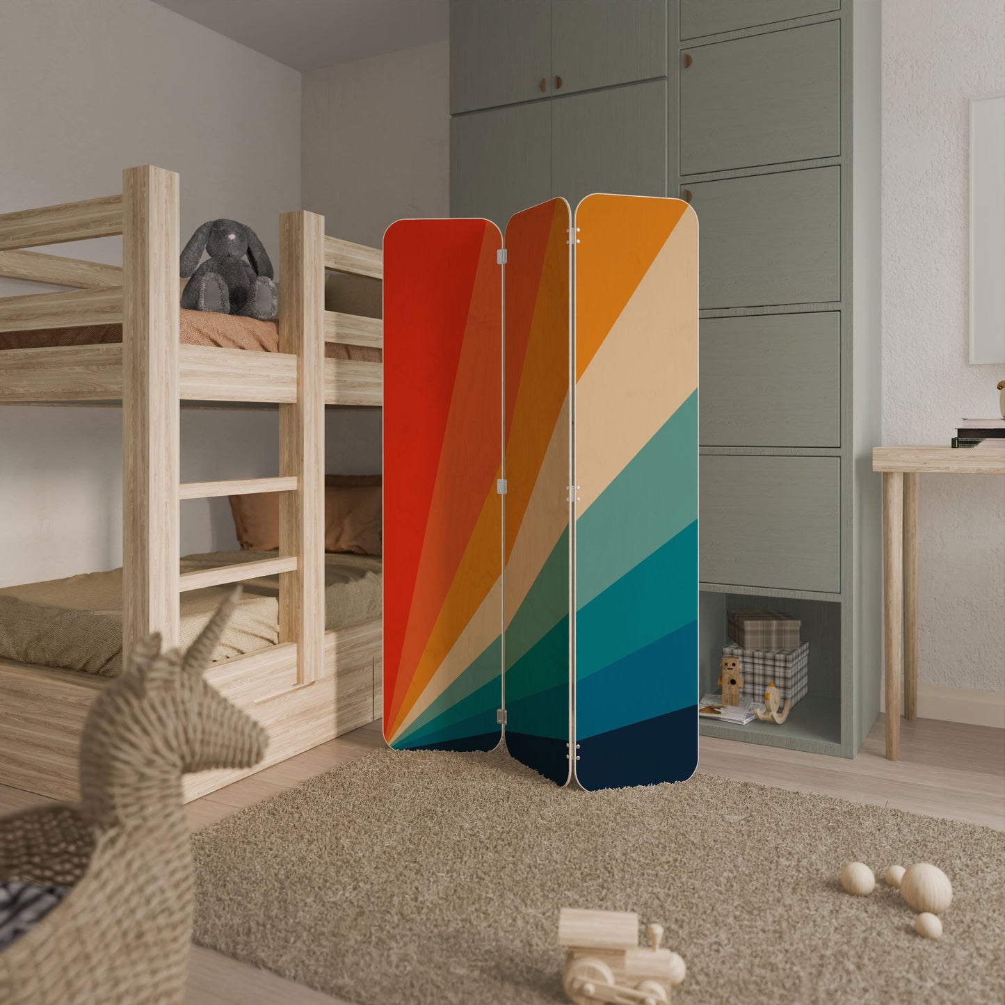 PRISM CONCUSSION 3-Panel Plywood Room Divider