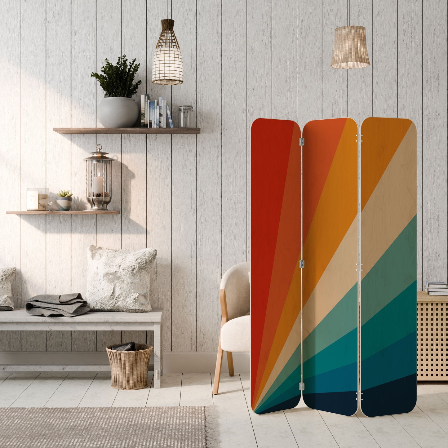 PRISM CONCUSSION 3-Panel Plywood Room Divider