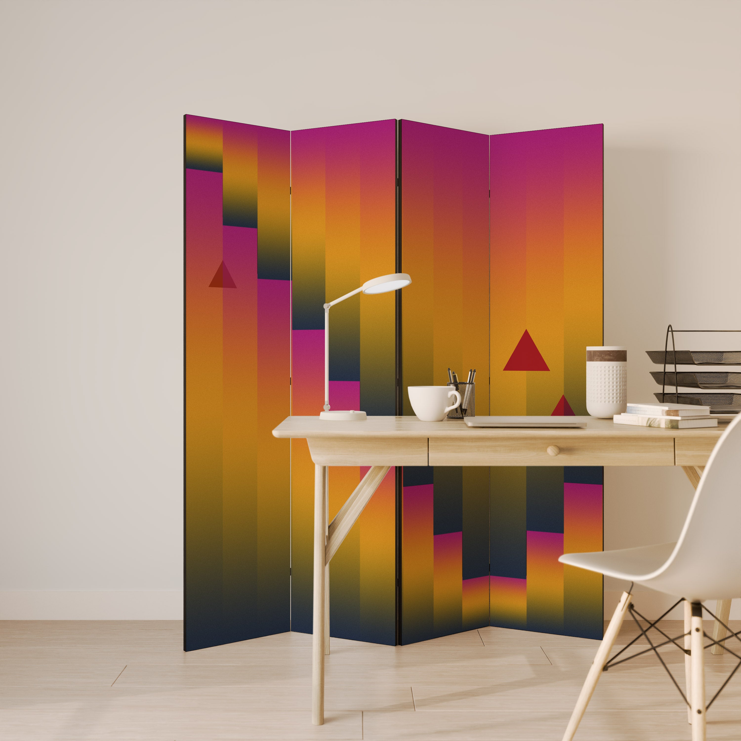 GOLDEN FADE 4-Panel Room Divider
