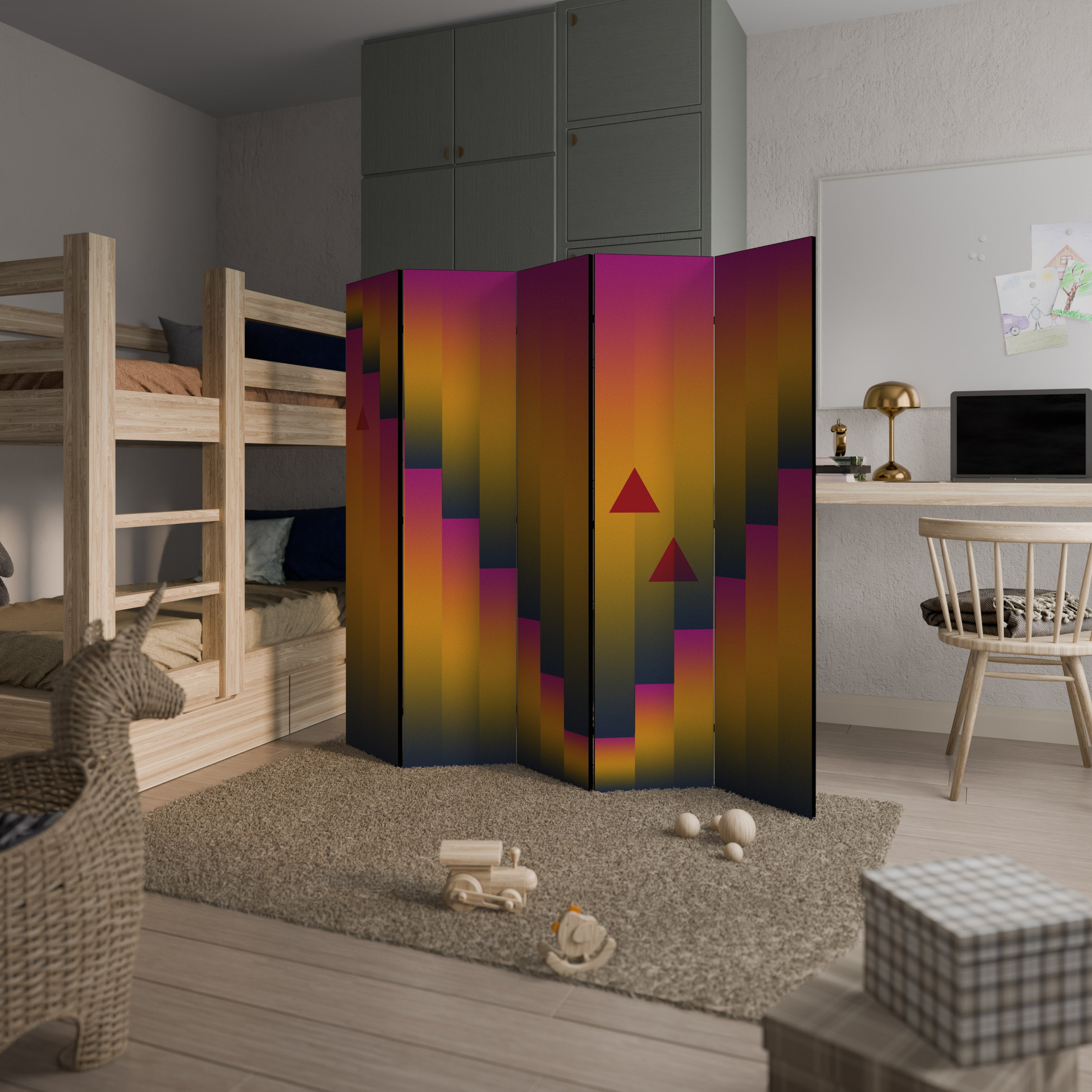 GOLDEN FADE Dekorativ rumsavdelare – 5 paneler