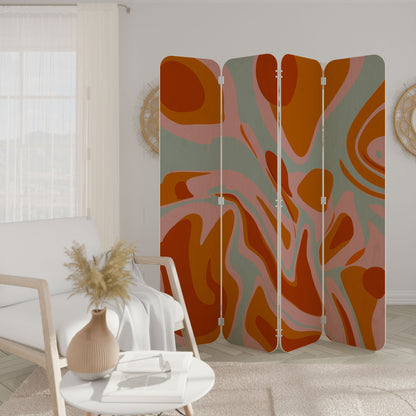 FLOATING BURN 4-Panel Plywood Room Divider