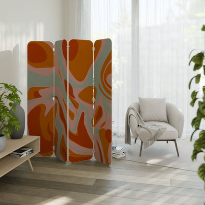 FLOATING BURN 4-Panel Plywood Room Divider