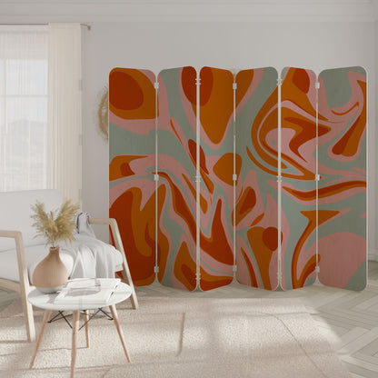 FLOATING BURN 6-Panel Plywood Room Divider