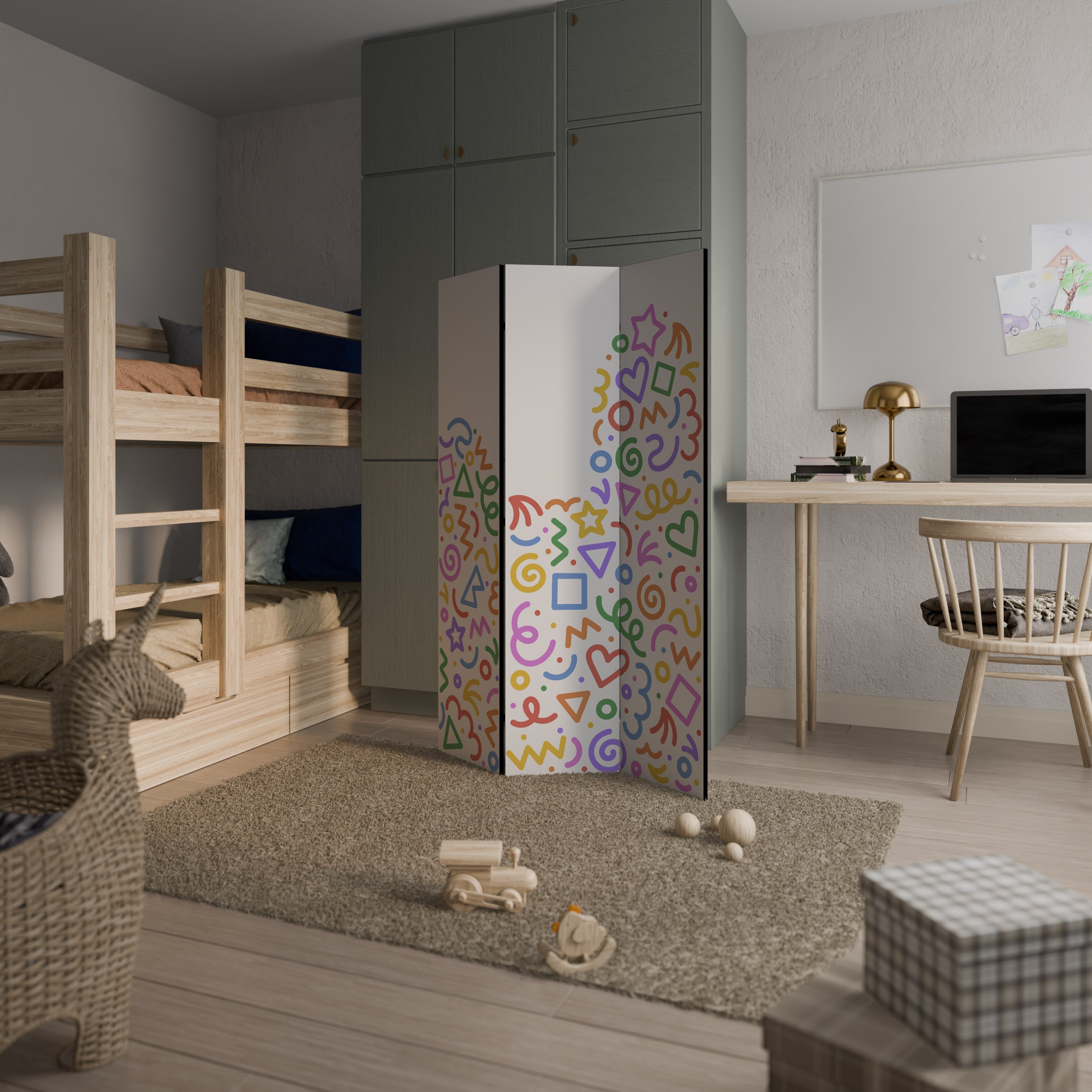 SHAPE EXCITEMENT 3-Panel Room Divider