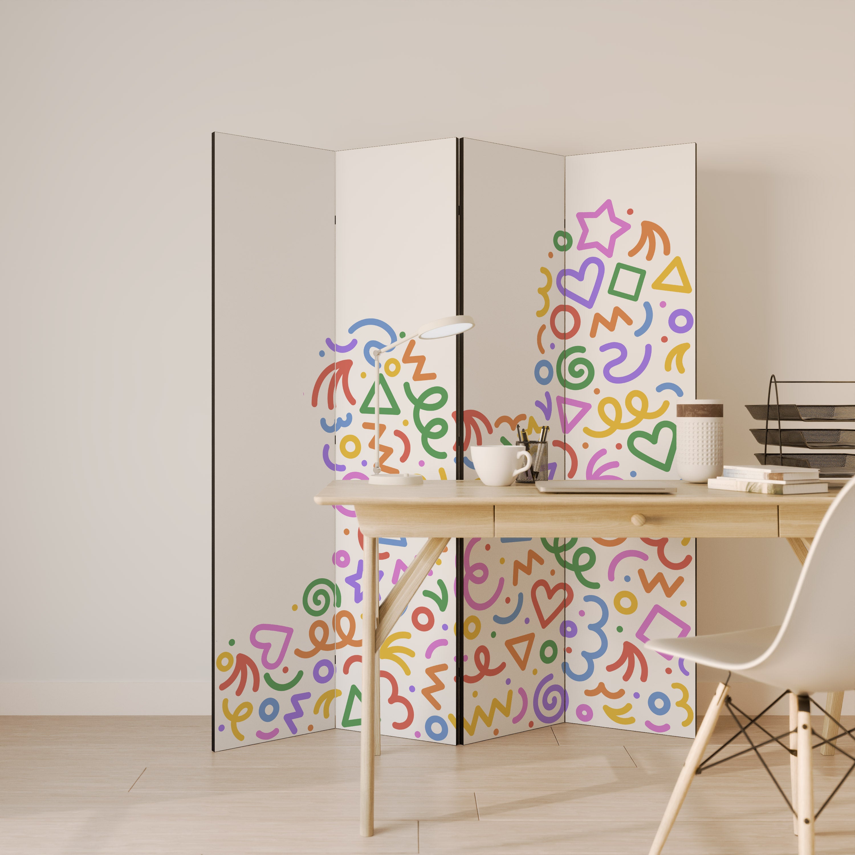 SHAPE EXCITEMENT 4-Panel Room Divider