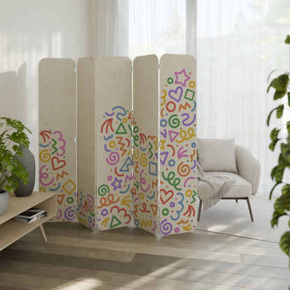 SHAPE EXCITEMENT 5-Panel Plywood Room Divider