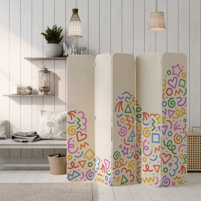 SHAPE EXCITEMENT 5-Panel Plywood Room Divider