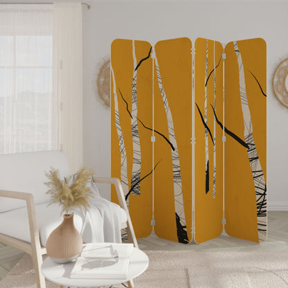 BIRCH ABSTRACT 4-Panel Plywood Room Divider