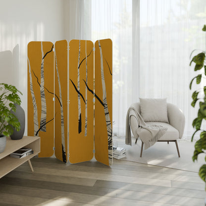 BIRCH ABSTRACT 4-Panel Plywood Room Divider