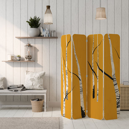 BIRCH ABSTRACT 4-Panel Plywood Room Divider