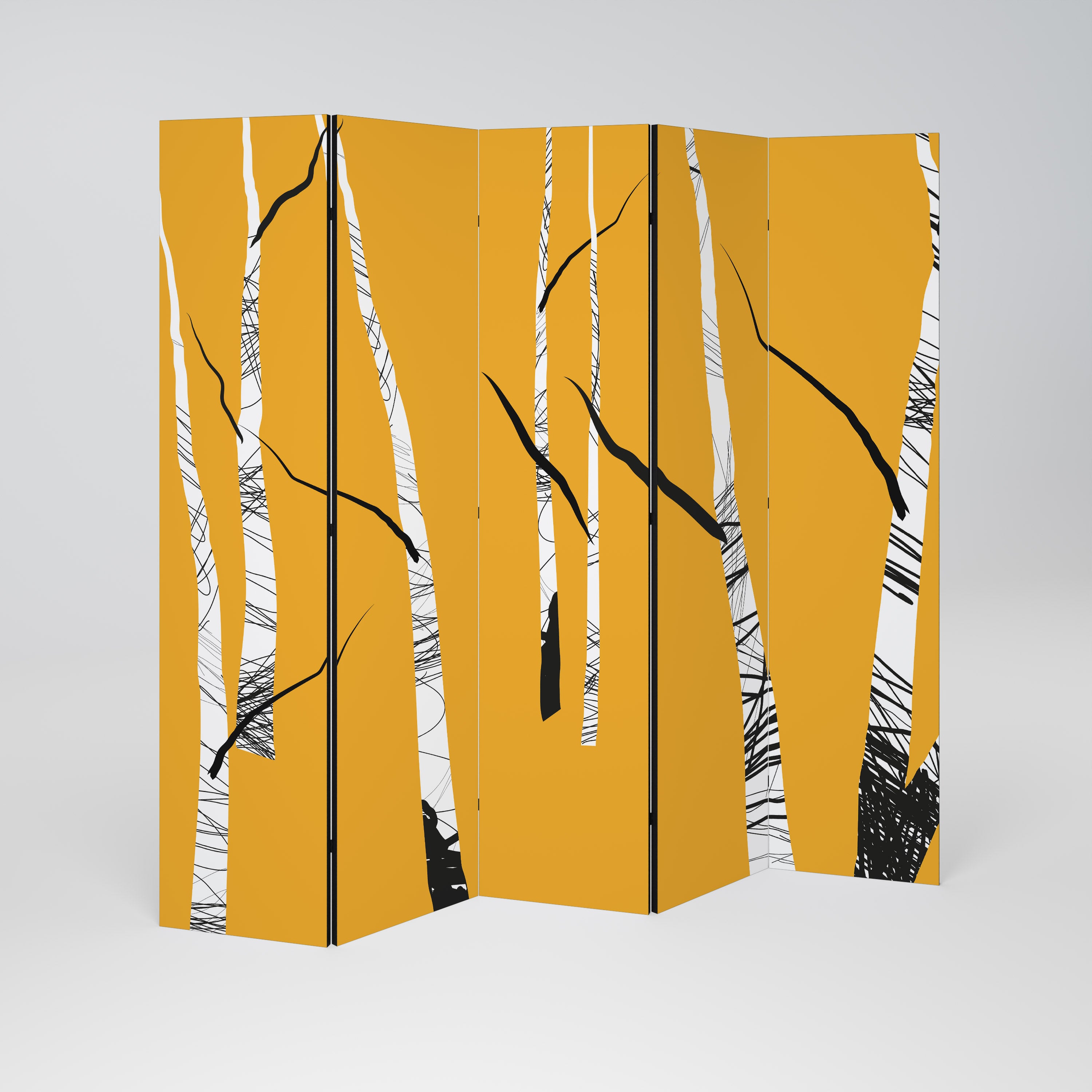BIRCH ABSTRACT Biombo de 5 Painéis