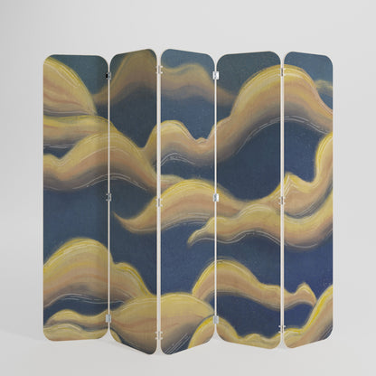 CLOUD RUFFLE 5-Panel Plywood Room Divider