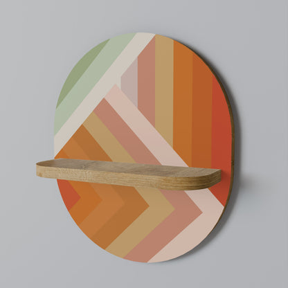 GRADIENT PICKS Oval Art Shelf In Oak Effect