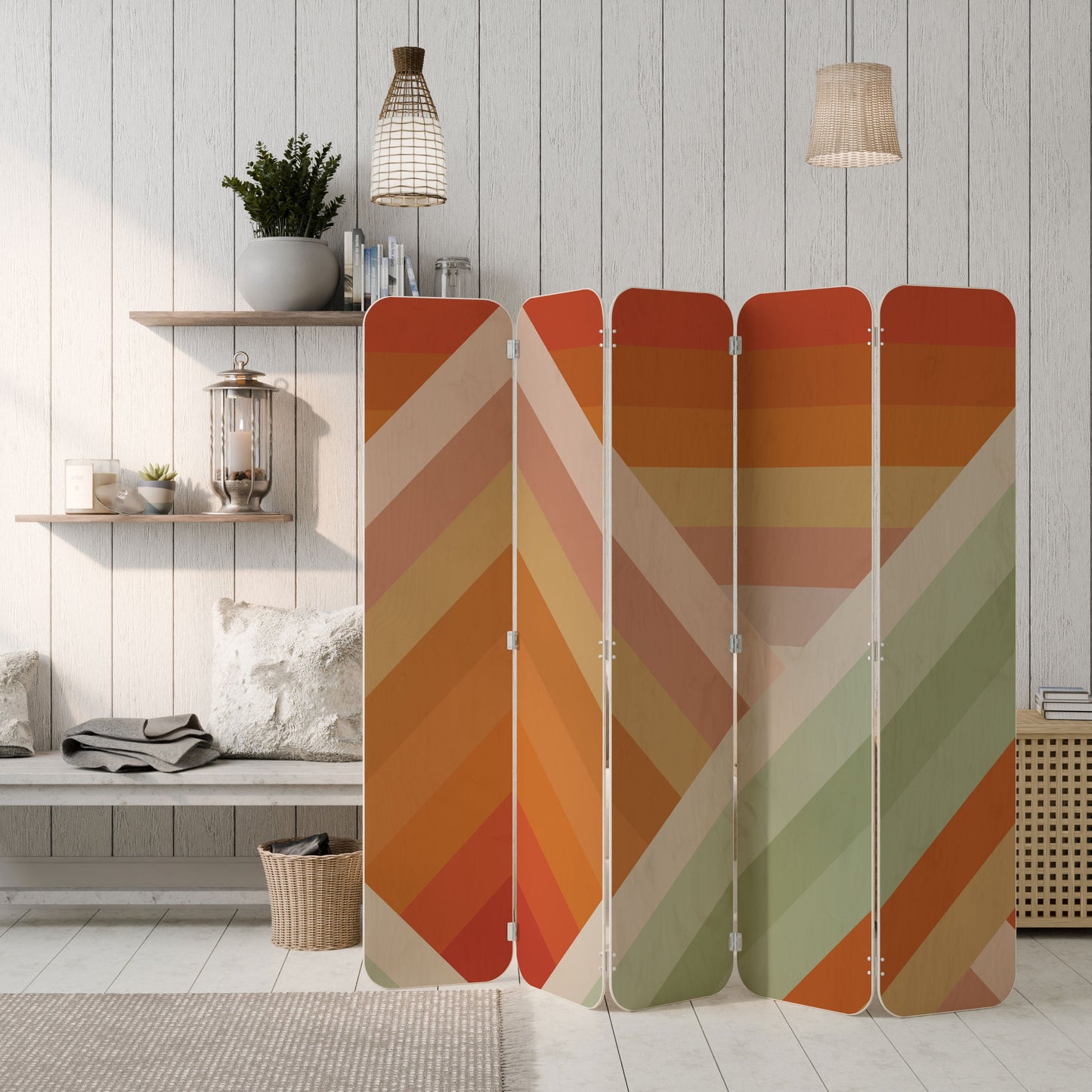 GRADIENT PICKS 5-Panel Plywood Room Divider