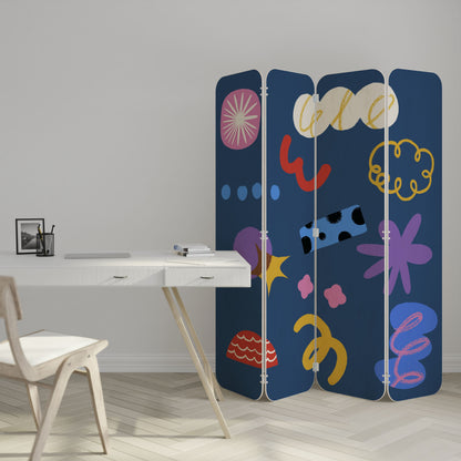 DREAMY HUMOR 4-Panel Plywood Room Divider