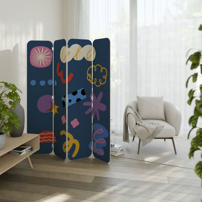 DREAMY HUMOR 4-Panel Plywood Room Divider