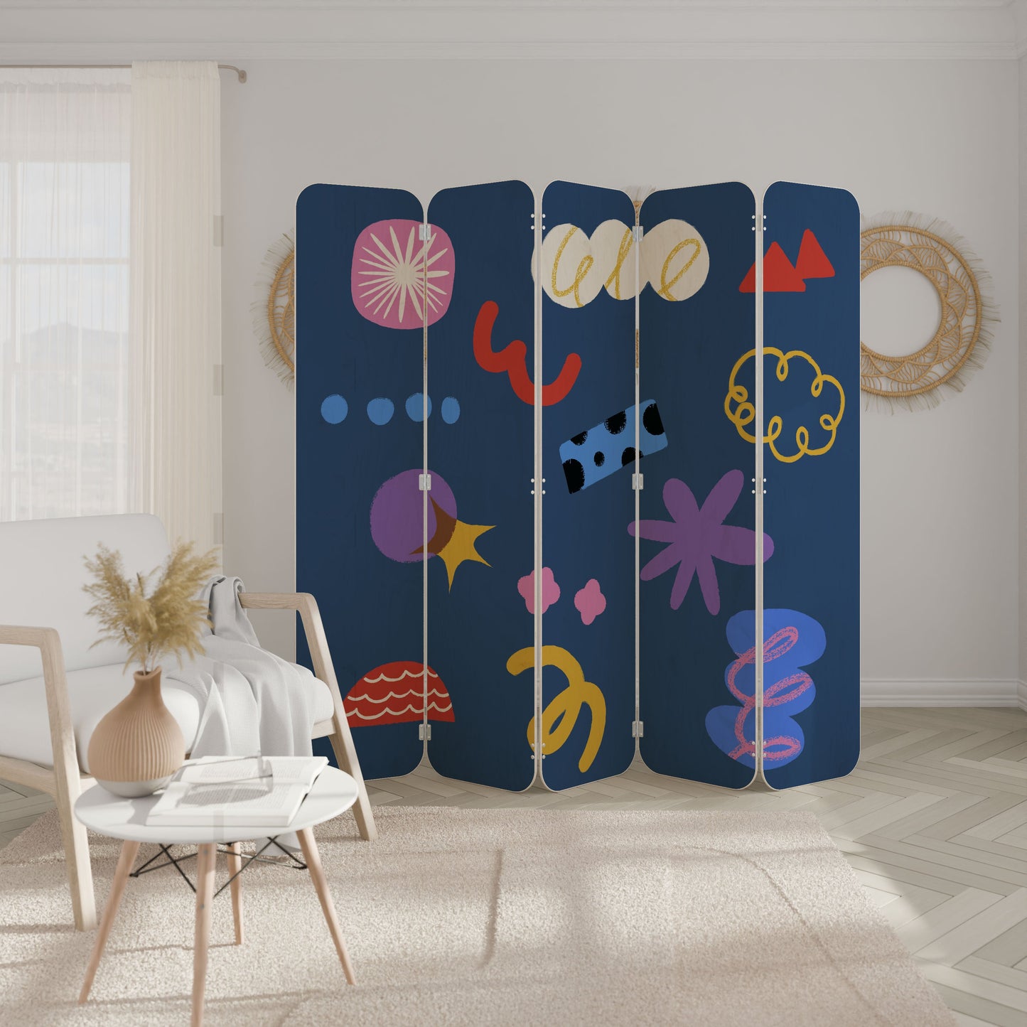 DREAMY HUMOR 5-Panel Plywood Room Divider