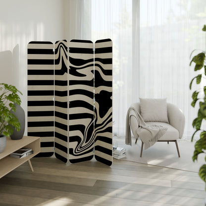 POLYLINE FUZZY 4-Panel Plywood Room Divider