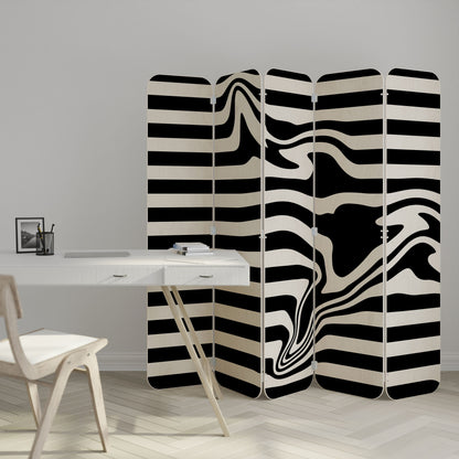 POLYLINE FUZZY 5-Panel Plywood Room Divider