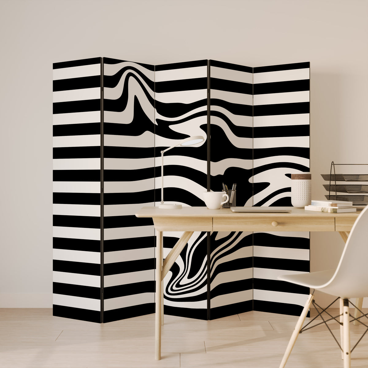 POLYLINE FUZZY 5-teiliger Paravent