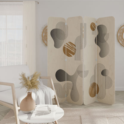 CLEAR CREATIONS 4-Panel Plywood Room Divider