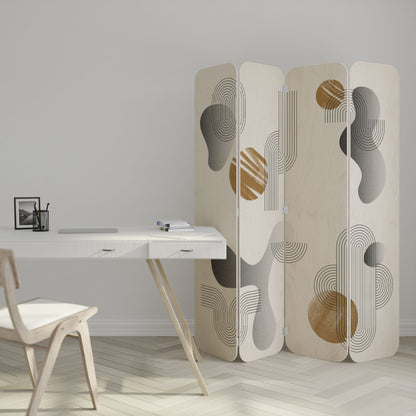 CLEAR CREATIONS 4-Panel Plywood Room Divider