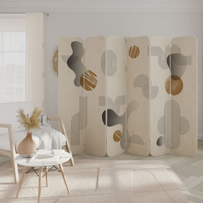 CLEAR CREATIONS 6-Panel Plywood Room Divider