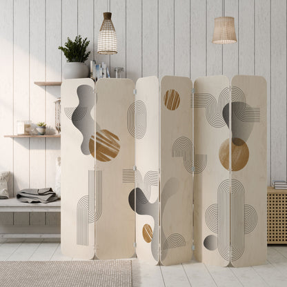 CLEAR CREATIONS 6-Panel Plywood Room Divider