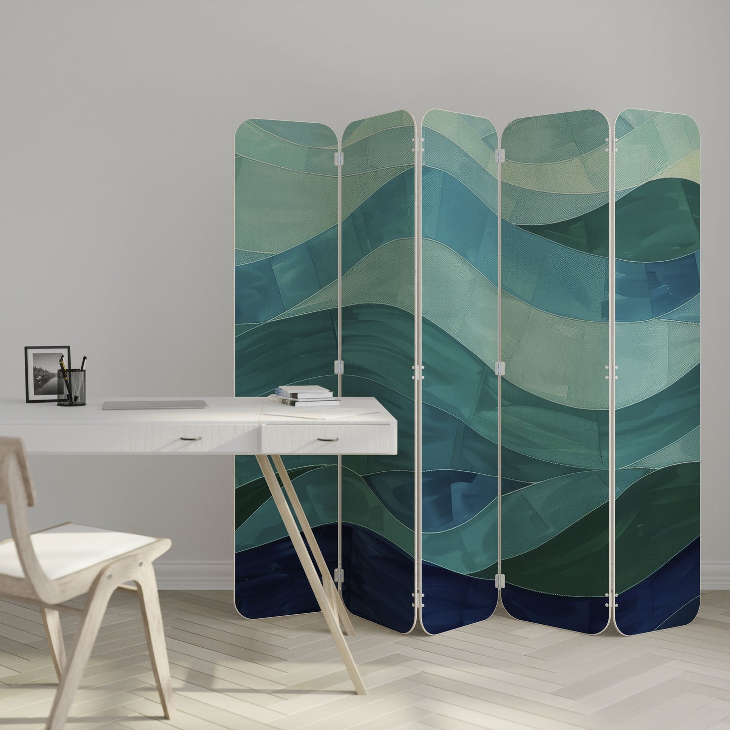 ETERNAL FLOW 5-Panel Plywood Room Divider