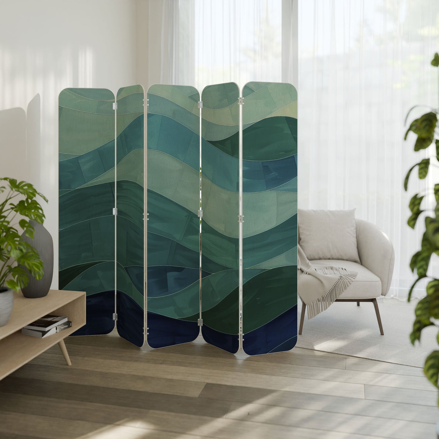 ETERNAL FLOW 5-Panel Plywood Room Divider