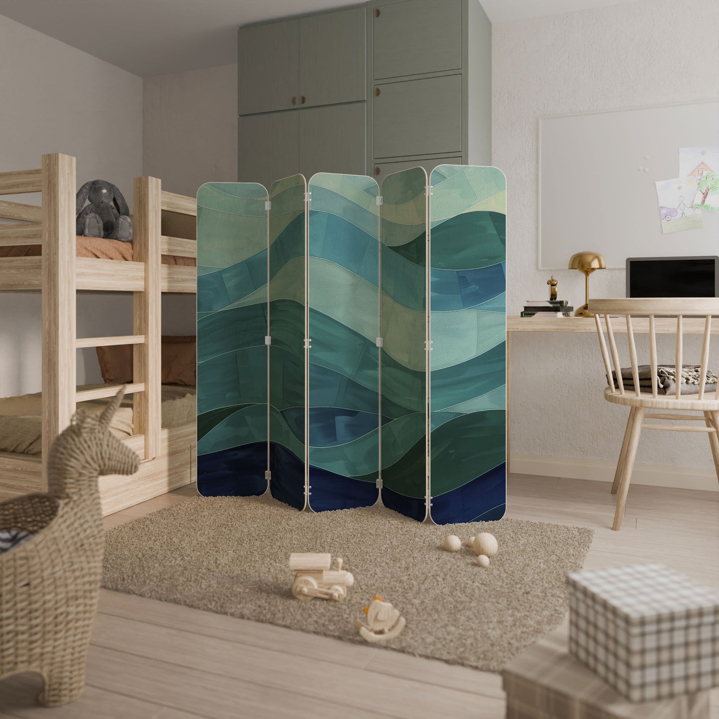 ETERNAL FLOW 5-Panel Plywood Room Divider