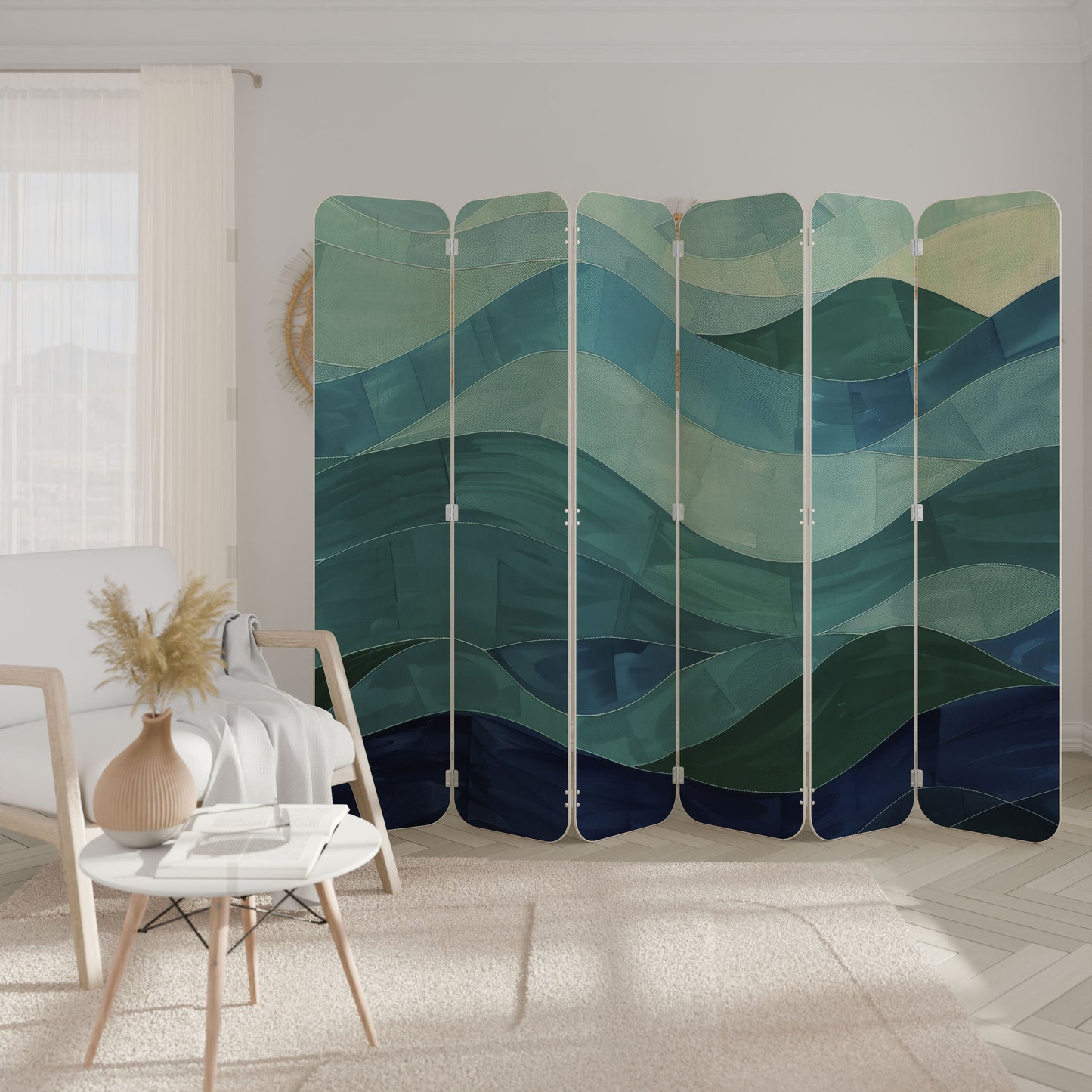 ETERNAL FLOW 6-Panel Plywood Room Divider