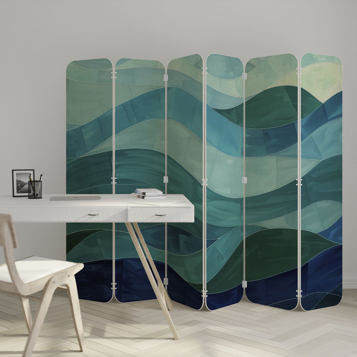 ETERNAL FLOW 6-Panel Plywood Room Divider