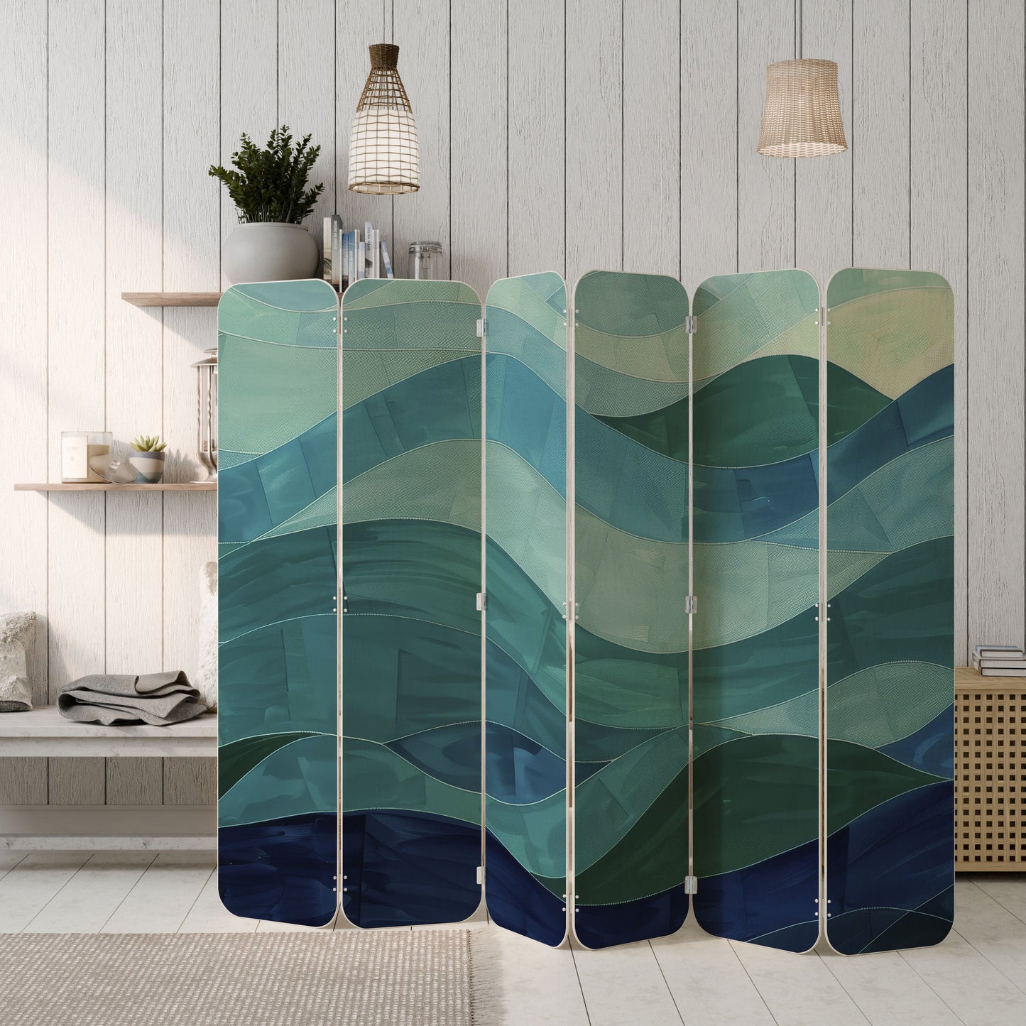 ETERNAL FLOW 6-Panel Plywood Room Divider